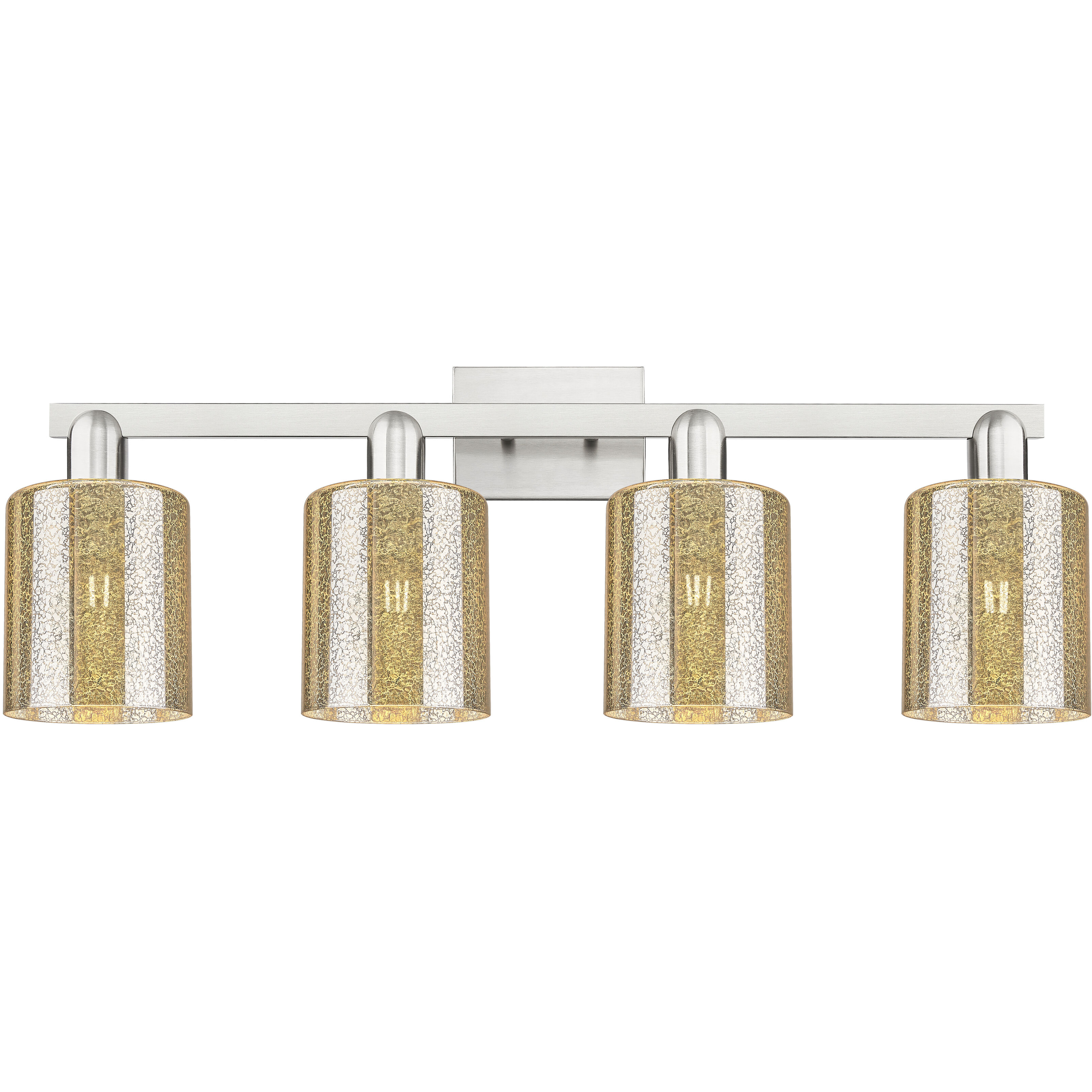 Arcadia Cobbleskill 4 Light 32 inch Brushed Satin Nickel Bath Vanity Light Wall Light in Mercury
