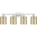 Arcadia Cobbleskill 4 Light 32 inch Brushed Satin Nickel Bath Vanity Light Wall Light in Mercury