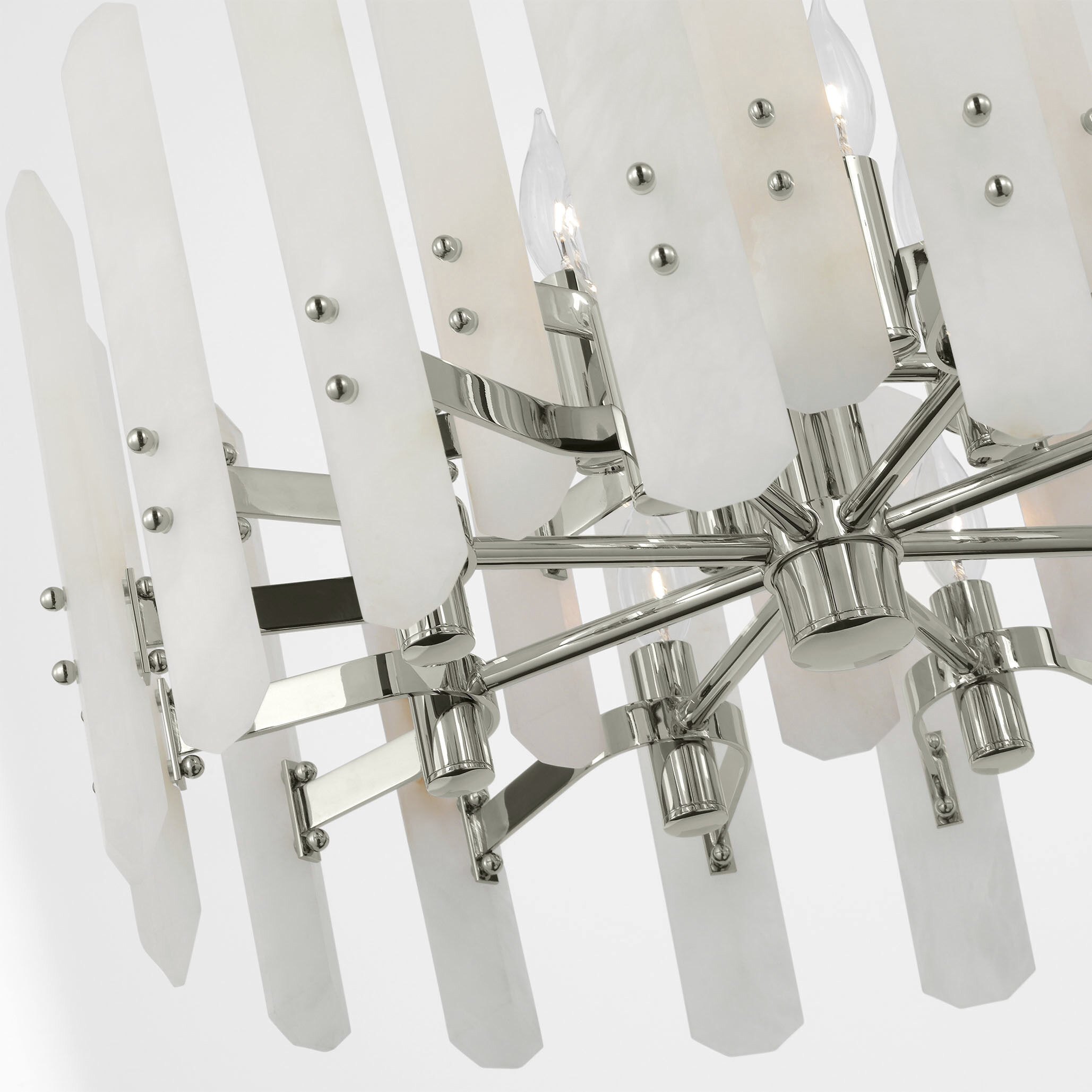 AERIN Bonnington 12 Light 24.25 inch Polished Nickel Chandelier Ceiling Light in Alabaster