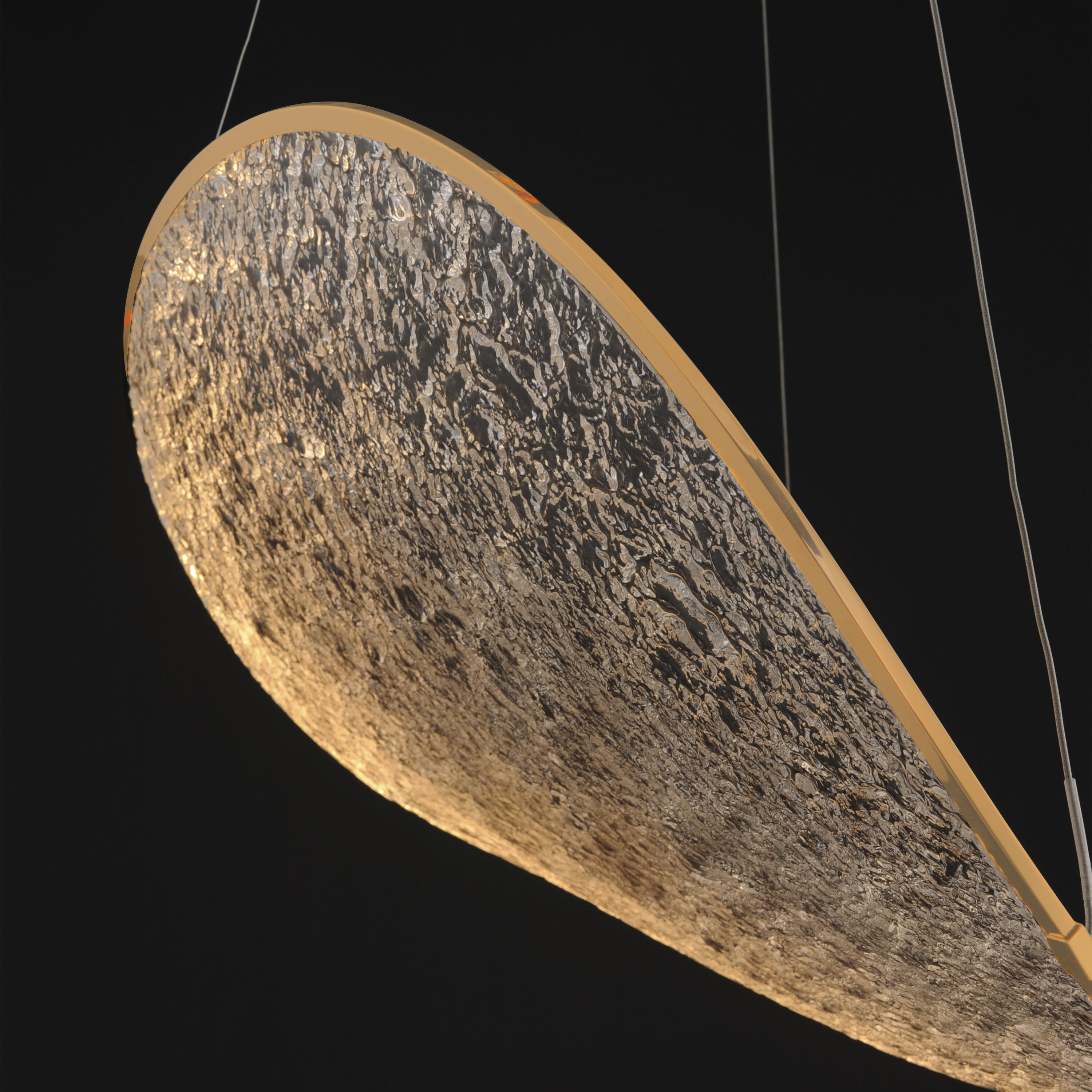 Moonscapes LED 22.5 inch Brushed Champagne Single Pendant Ceiling Light