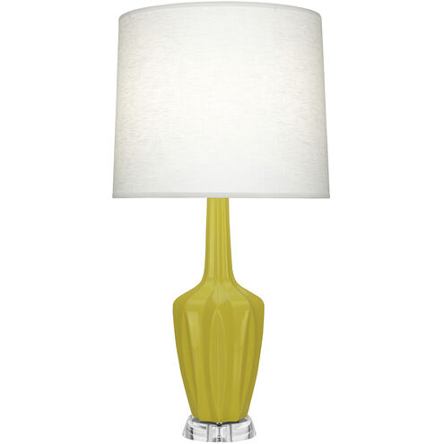 Emma 30 inch 150.00 watt Citron Glazed Ceramic with Polished Nickel and Lucite Accent Lamp Portable Light