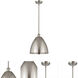 Ballston Dome LED 12 inch Brushed Satin Nickel Pendant Ceiling Light