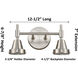 Caden LED 15 inch Satin Nickel Bath Vanity Light Wall Light
