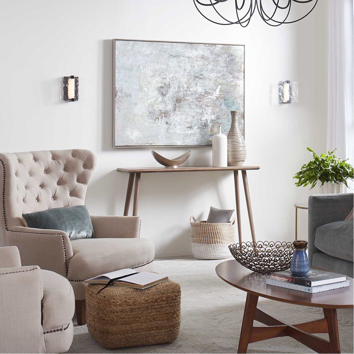 LED Stone Glass LED 8 inch Matte Black ADA Wall Sconce Wall Light, Progress LED