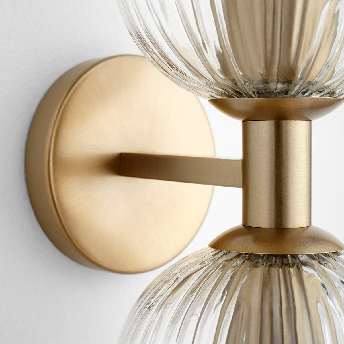 Helios 2 Light 6 inch Aged Brass Wall Mount Wall Light