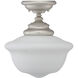School House 1 Light 10 inch Pewter Semi-Flush Ceiling Light