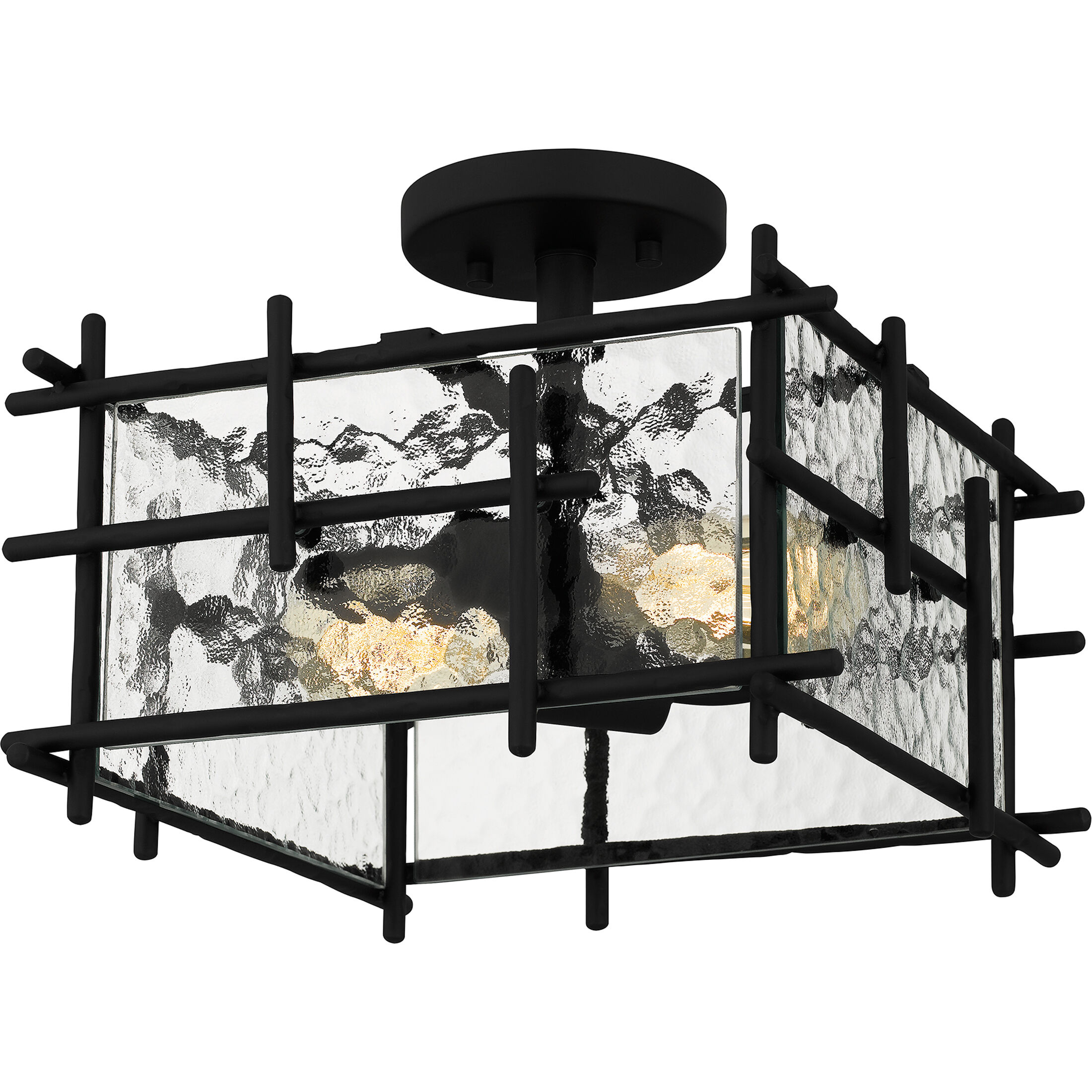 Daphne 2 Light 13 inch Matte Black Semi-Flush Mount Ceiling Light