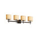 Candlearia 4 Light 31 inch Dark Bronze Vanity Light Wall Light in Cream (CandleAria), Cylinder with Flat Rim, Incandescent