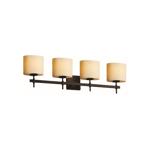 Candlearia 4 Light 31 inch Dark Bronze Vanity Light Wall Light in Cream (CandleAria), Cylinder with Flat Rim, Incandescent