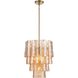 Fire and Ice 5 Light 16.75 inch Lacquered Gold Chandelier Ceiling Light in Champagne Glass