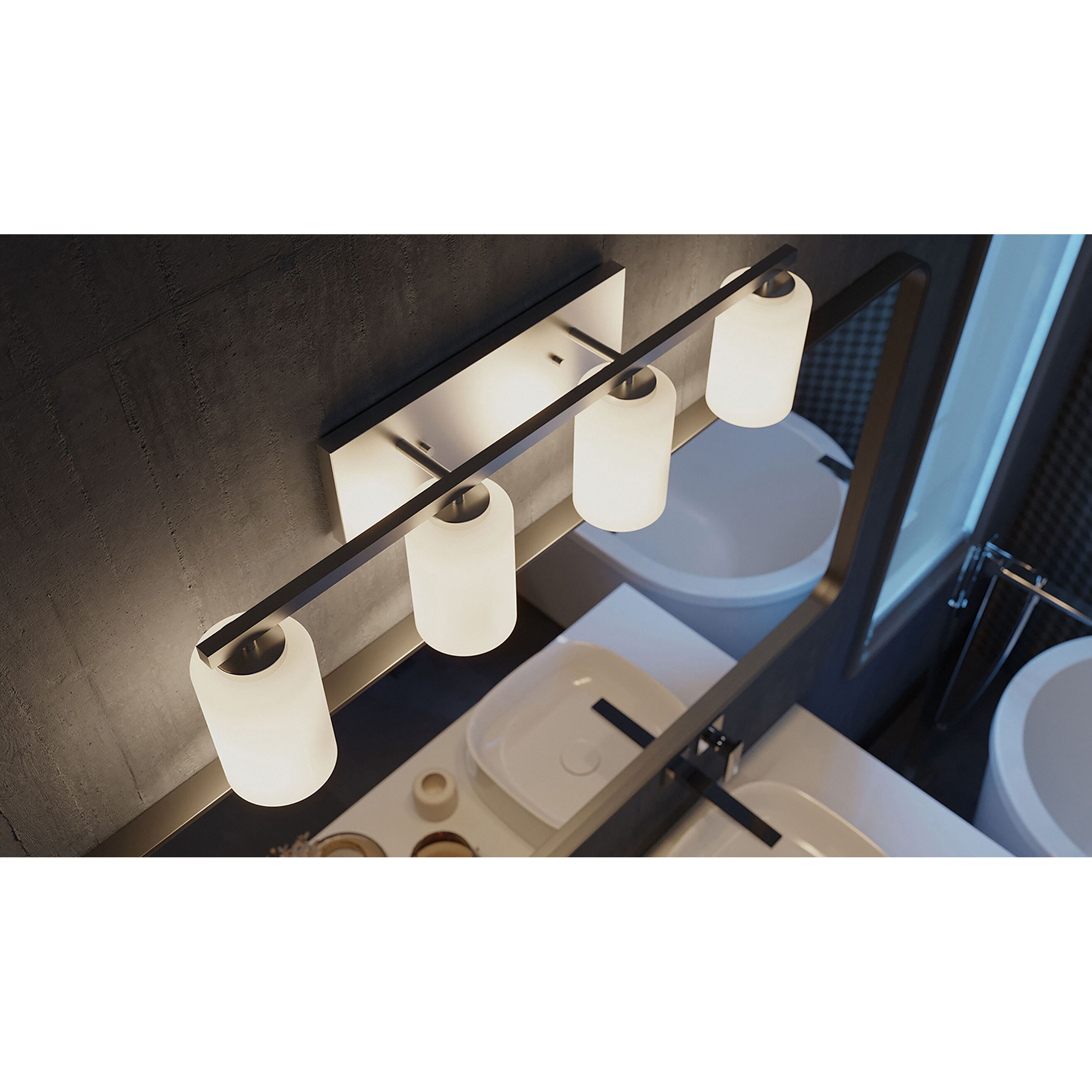 Leo Vanity Light Wall Light in Satin Nickel, 31 in