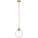 Chapman & Myers Parkington LED 10 inch Antique-Burnished Brass Globe Pendant Ceiling Light in Clear Glass