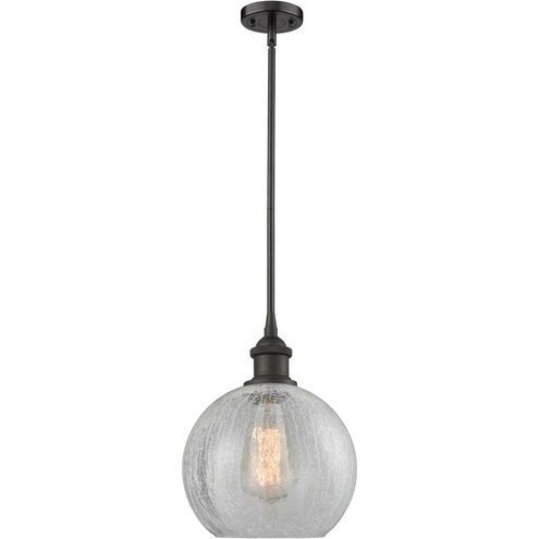 Ballston Athens LED 8 inch Oil Rubbed Bronze Pendant Ceiling Light in Clear Crackle Glass, Ballston