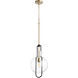 Fort Worth 1 Light 10 inch Noir and Aged Brass Pendant Ceiling Light