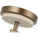 Rockford 3 Light 16 inch Brontourage and Travertine Semi Flush Mount Ceiling Light