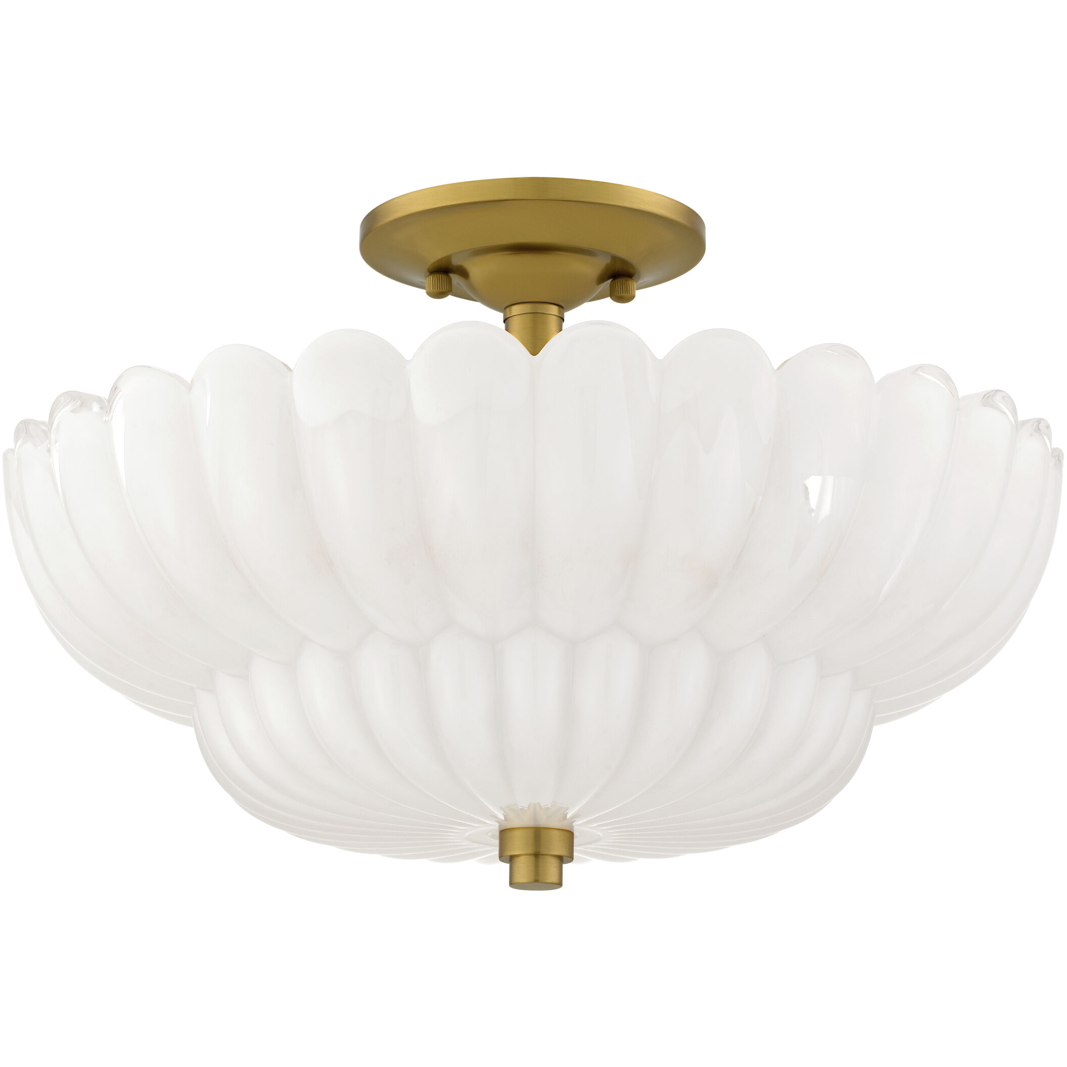 Whitecap 4 Light 15.5 inch Brushed Gold Semi-Flush Mount Ceiling Light