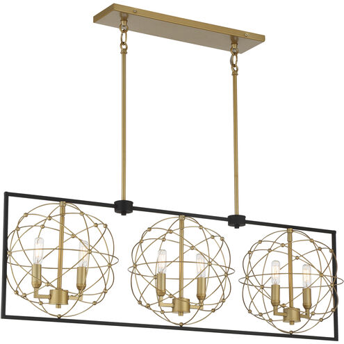 Titans Trace 6 Light 42 inch Sand Coal/Painted Honey Gold Pendant Ceiling Light