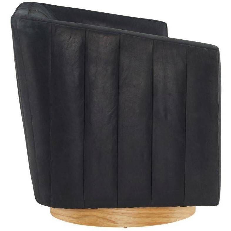 Huxley Noir Leather and White Oyster Sofa