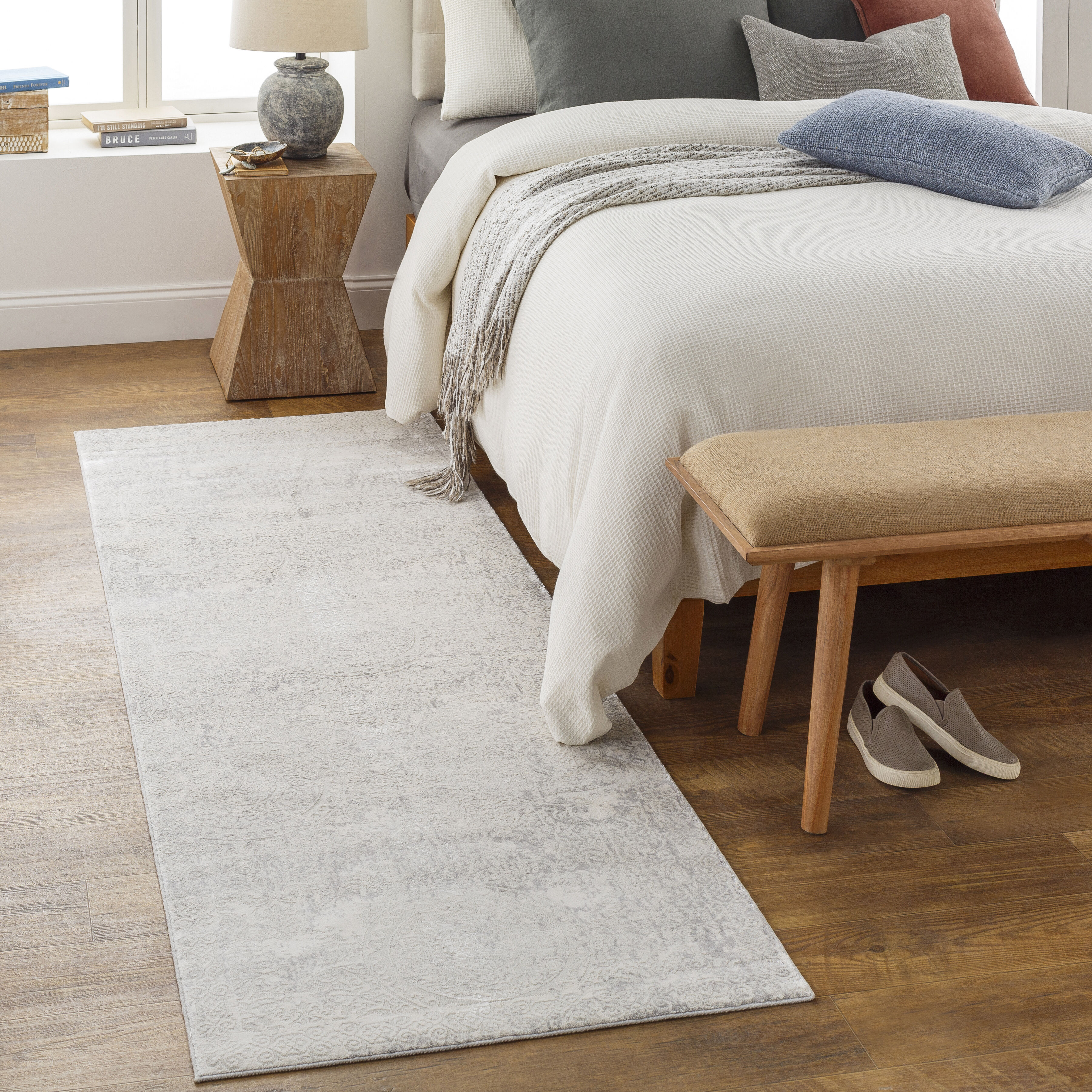 Ainsley 91 X 31 inch Light Gray Rug, Runner