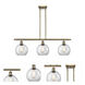 Ballston Athens LED 36 inch Antique Brass Island Light Ceiling Light in Clear Glass, Ballston