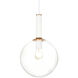 Stellar 1 Light 9.88 inch Aged Gold Brass Pendant Ceiling Light in Aged Gold Brass and Clear