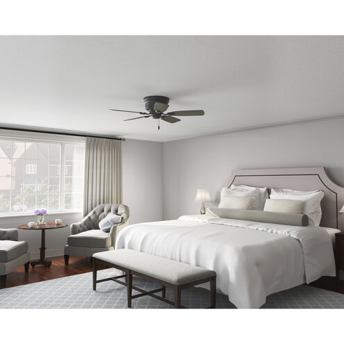 Low Profile 42 inch Matte Black with Matte Black/Greyed Walnut Blades Ceiling Fan