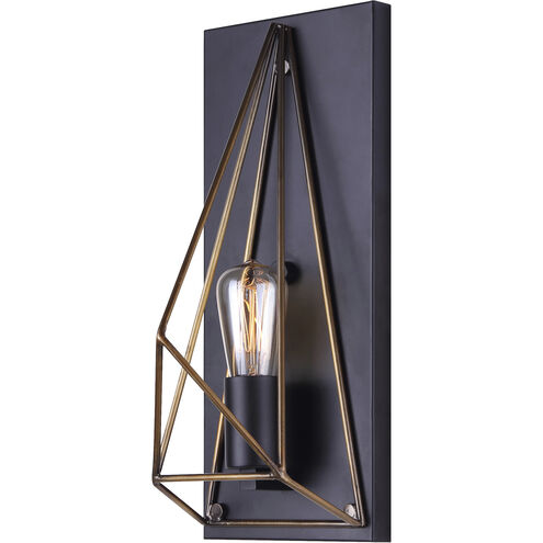 Madison 1 Light 6 inch Black and Gold Wall Light