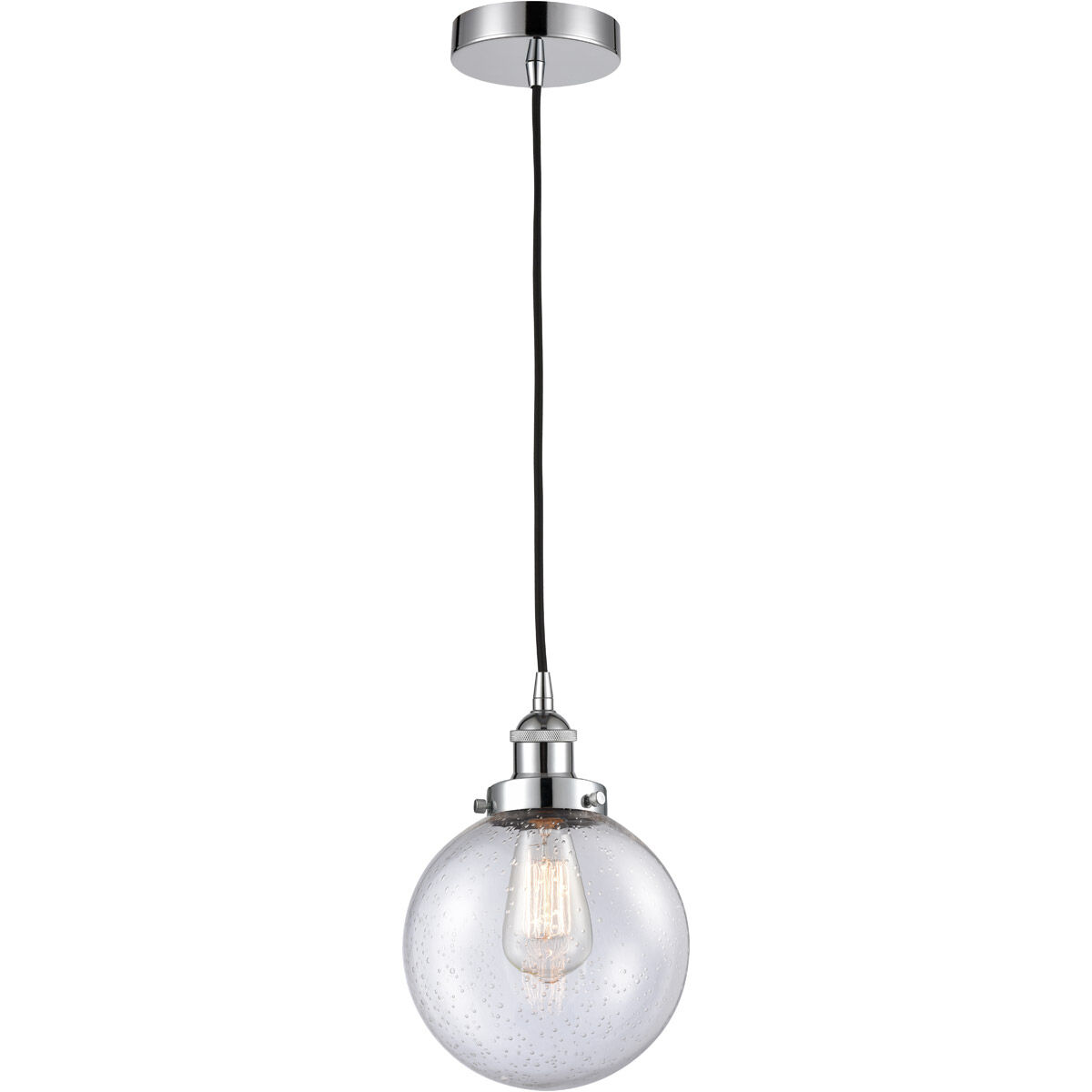 Edison Beacon LED 8 inch Polished Chrome Mini Pendant Ceiling Light