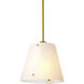 Trianon 1 Light 13.78 inch Antique Brass and White Glass Pendant Ceiling Light