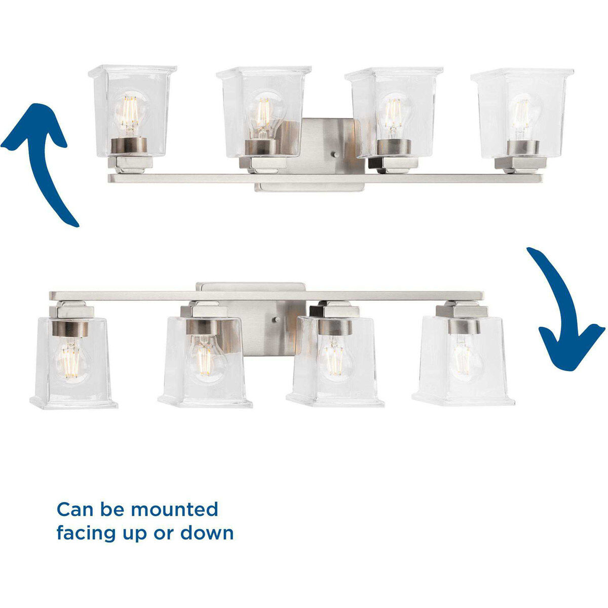 Gilmour 4 Light 28 inch Brushed Nickel Bath Vanity Wall Light