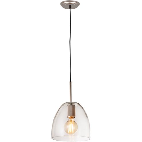 Netta 1 Light 10 inch Satin Nickel with Clear Mini Pendant Ceiling Light