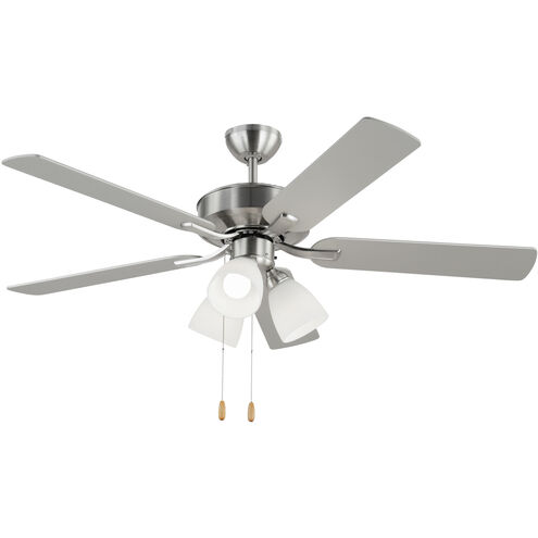 Linden 52 LED 3 52 inch Brushed Steel with Silver/American Walnut Reversible Blades Ceiling Fan