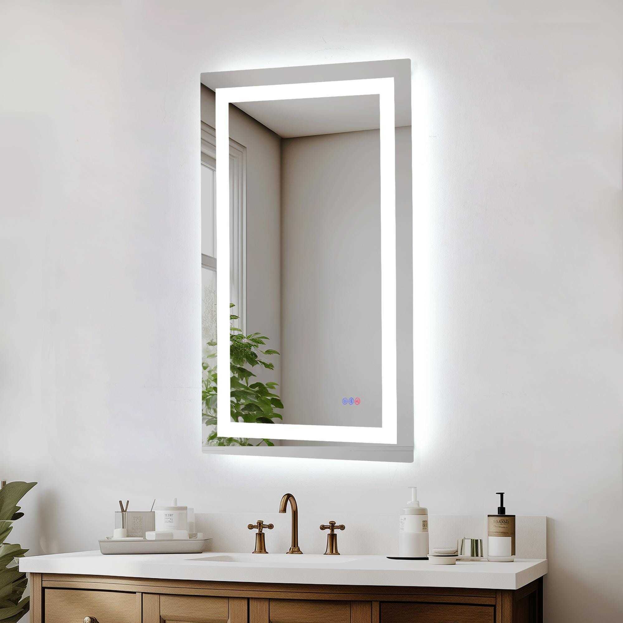 Riven 40 X 27 inch White LED Mirror