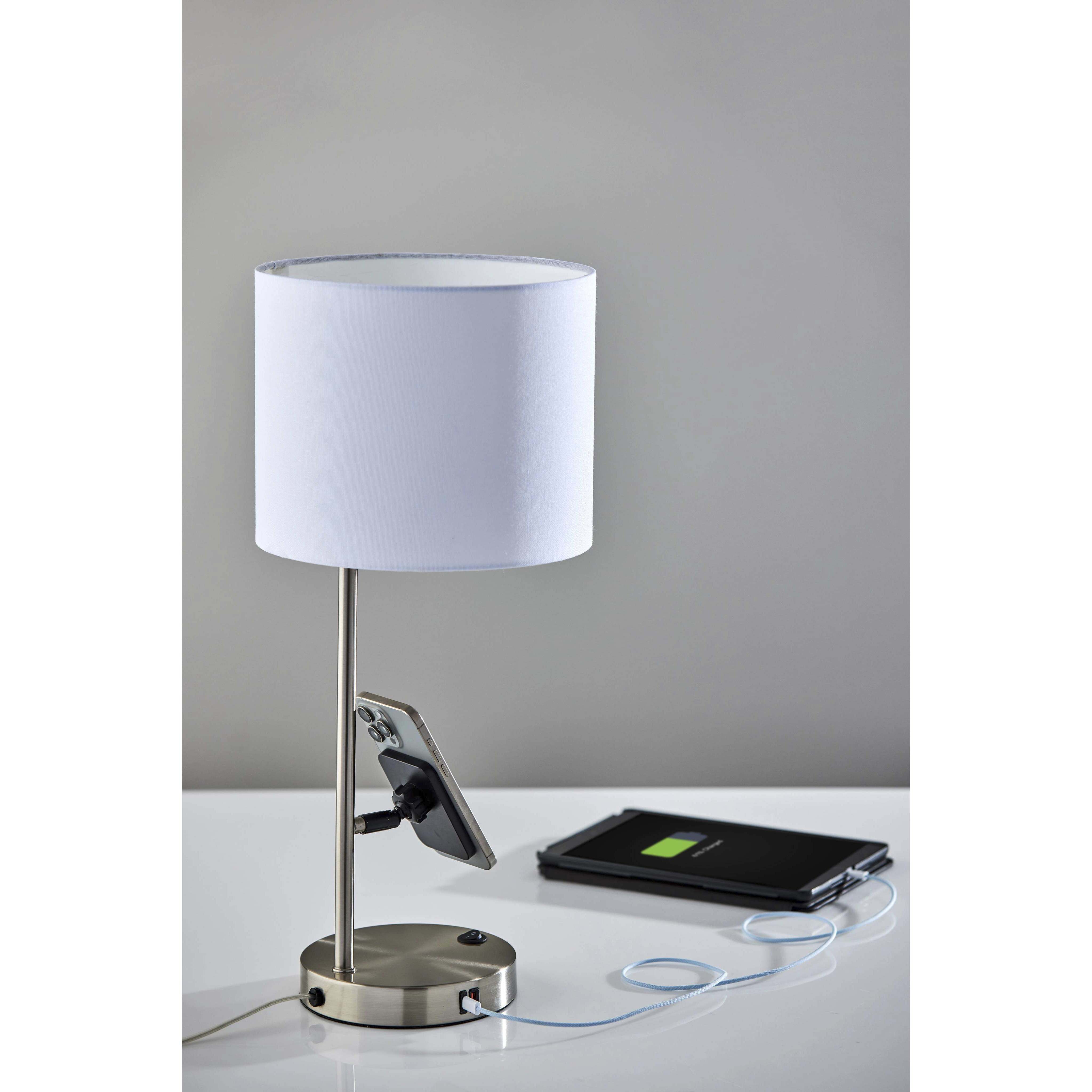 Wyatt 22 inch 60.00 watt Brushed Steel Supercharger Desk Lamp Portable Light