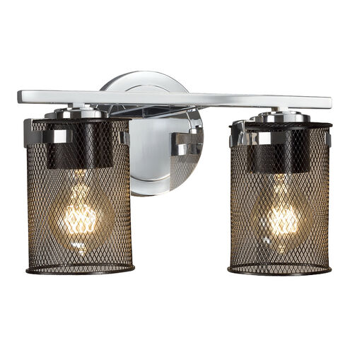 Wire Mesh 1 Light 13.75 inch Polished Chrome Bath Bar Wall Light, Atlas