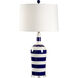 Lisa Kahn 35 inch 100.00 watt Blue and White Glaze/Clear Table Lamp Portable Light