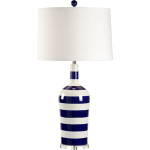 Lisa Kahn 35 inch 100.00 watt Blue and White Glaze/Clear Table Lamp Portable Light