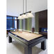 Bronte 3 Light 52.75 inch Matte Black and Rubbed Brass Billiard Light Ceiling Light in White Linen Glass