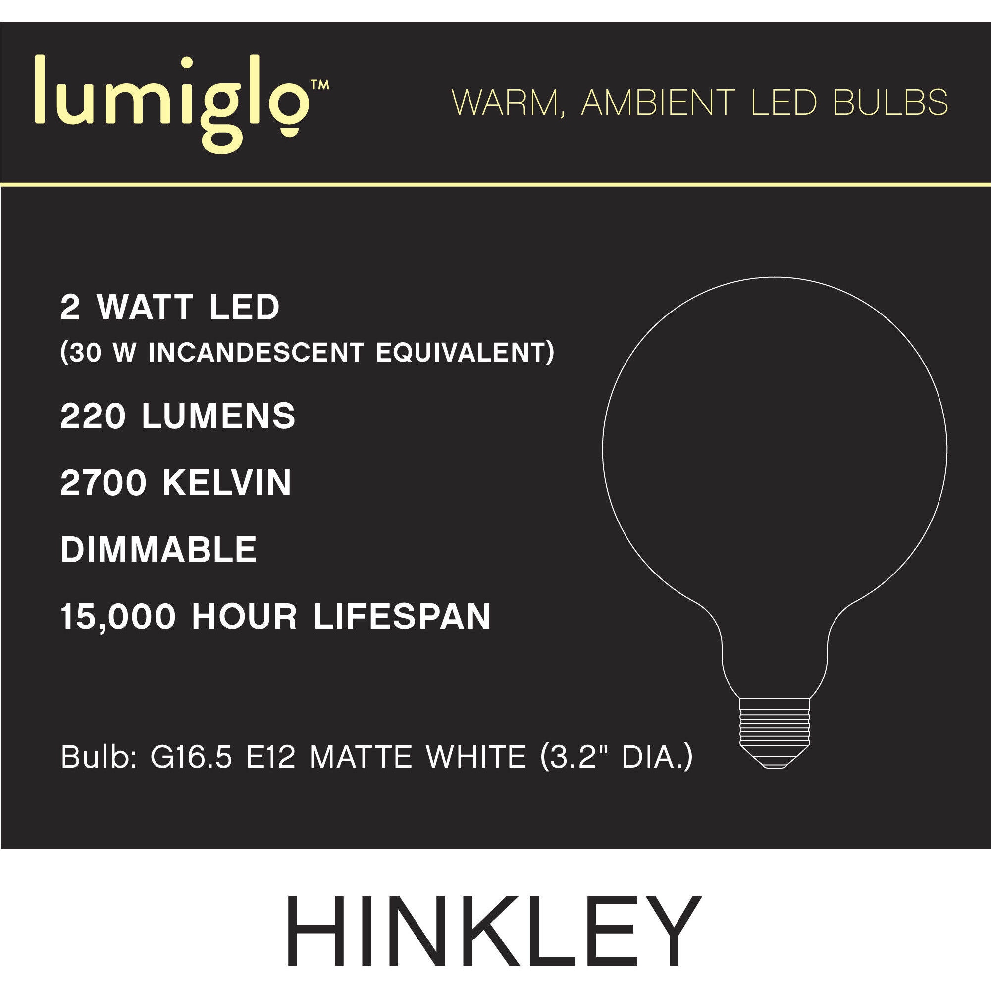 LumiGlo Cand. 2.00 watt 120v 2700 LED Bulb in Matte White