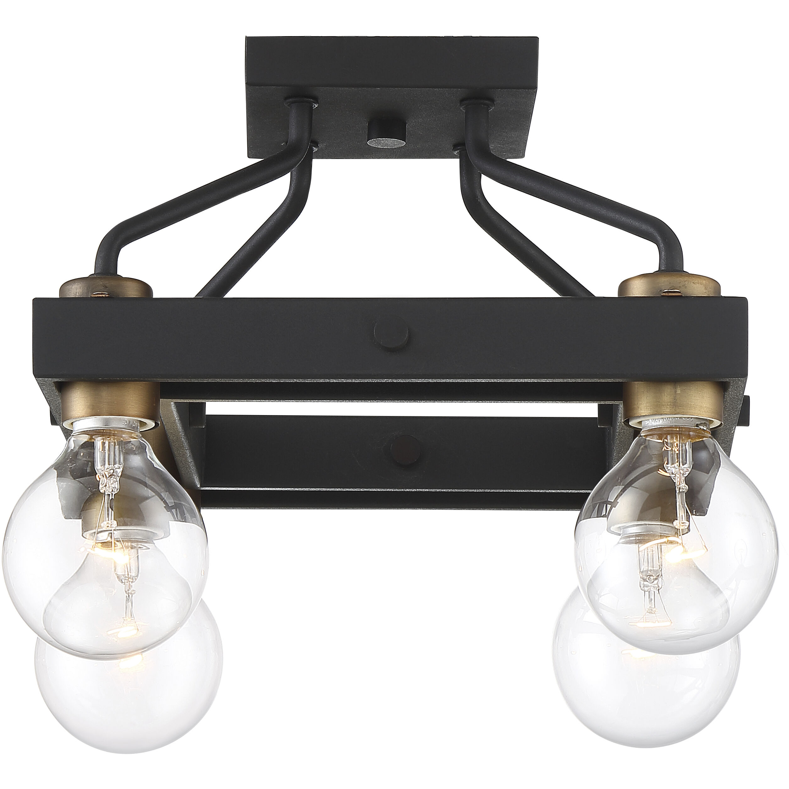 Ravella 4 Light 12 inch Black Semi-Flush Ceiling Light