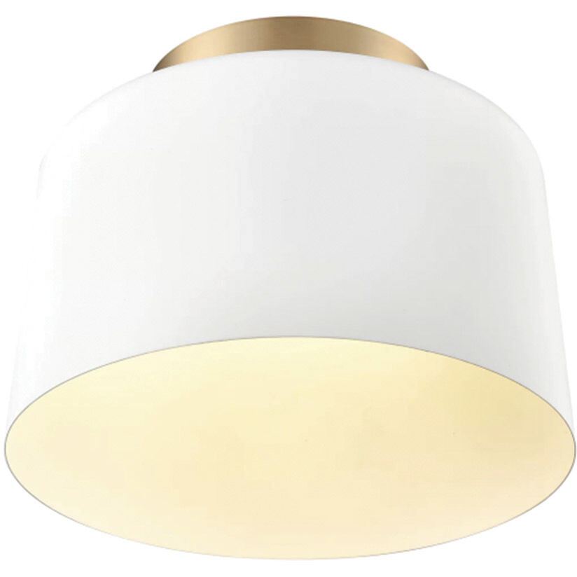 Fiero 1 Light 10 inch Matte White Semi Flush Mount Ceiling Light