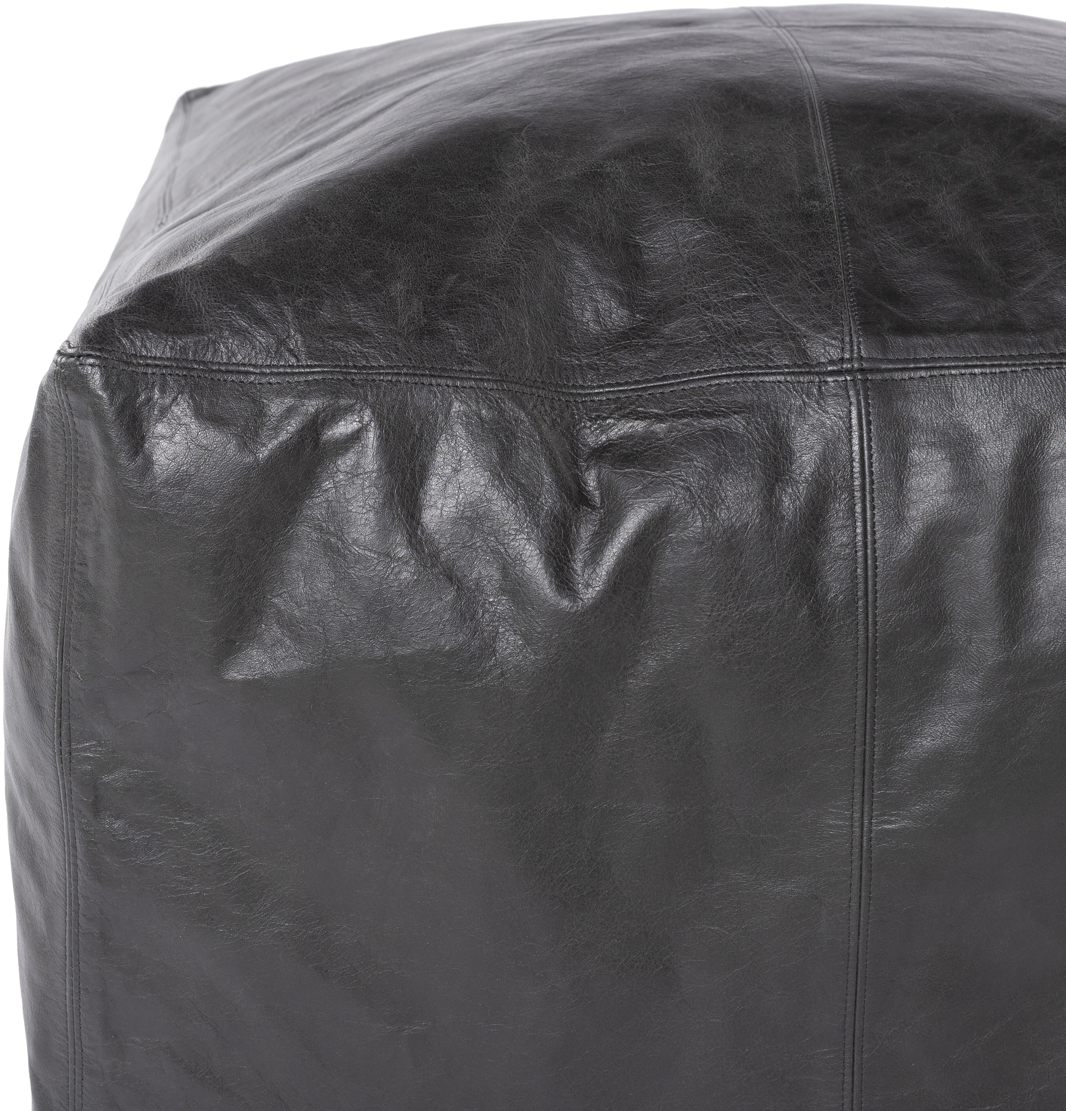 Barrington 13 inch Black Pouf, Rectangle