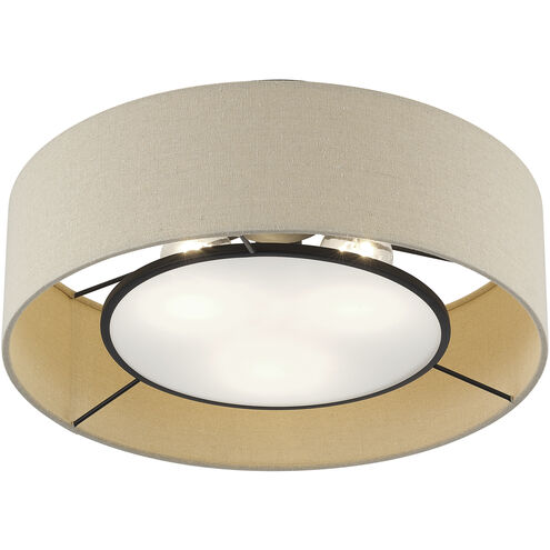 Ellsworth 3 Light 17 inch Bronze Semi Flush Mount Ceiling Light, Large