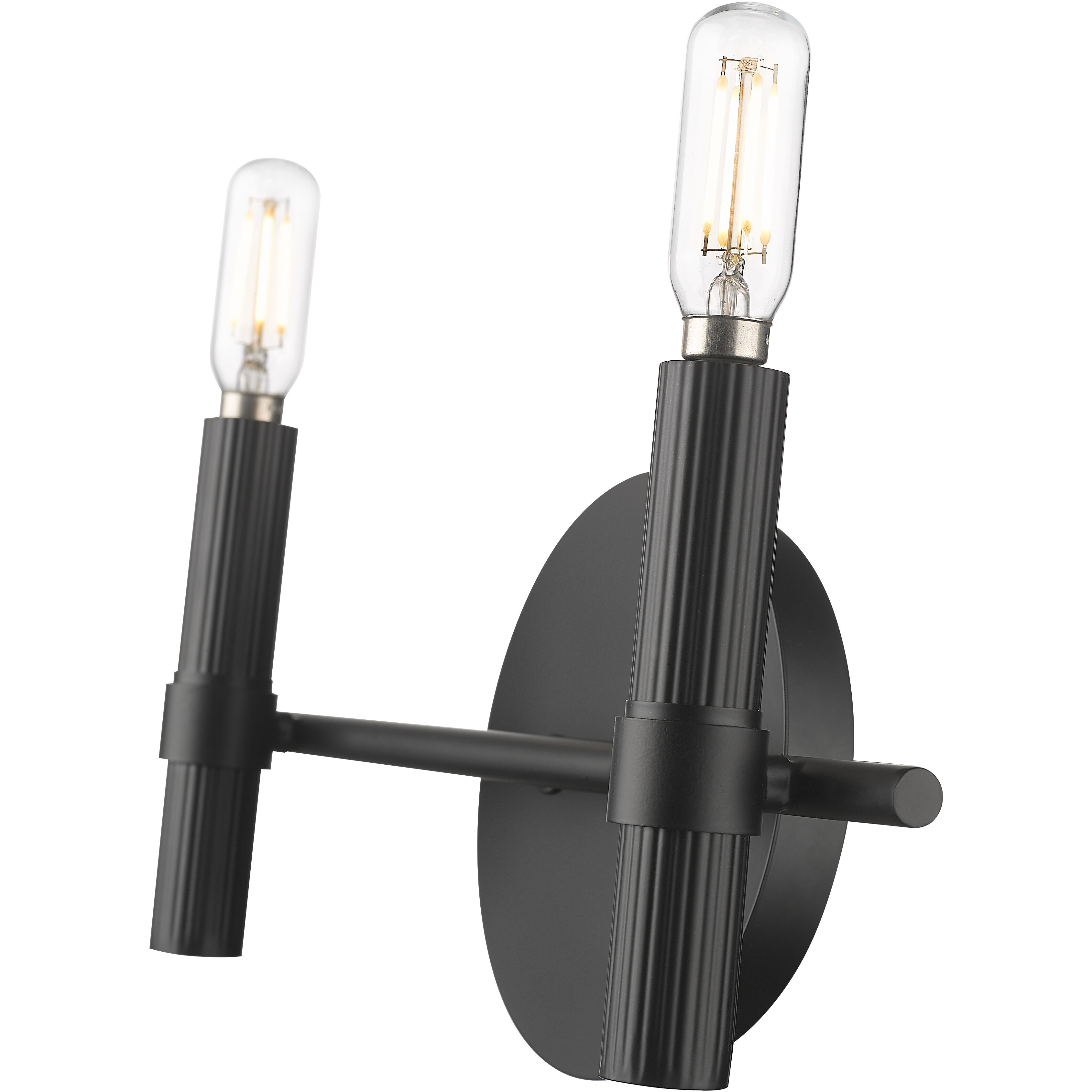 Skyva 2 Light 13 inch Matte Black Bathroom Vanity Light Wall Light