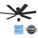 Brazos 52 inch Matte Black Outdoor Ceiling Fan