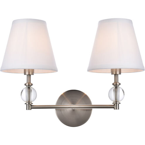 Bethany 2 Light 17 inch Stain Nickel Bath Sconce Wall Light
