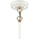 Boudreaux 6 Light 28 inch Matte White with Satin Brass Chandelier Ceiling Light