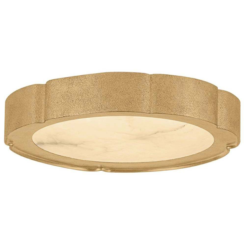 Teka 1 Light 15 inch Vintage Gold Leaf Flush Mount Ceiling Light