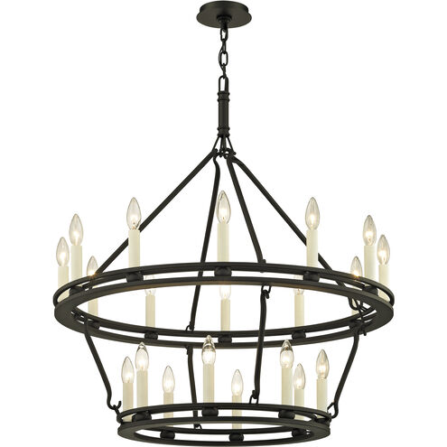 Sutton 20 Light 32 inch Textured Black Chandelier Ceiling Light