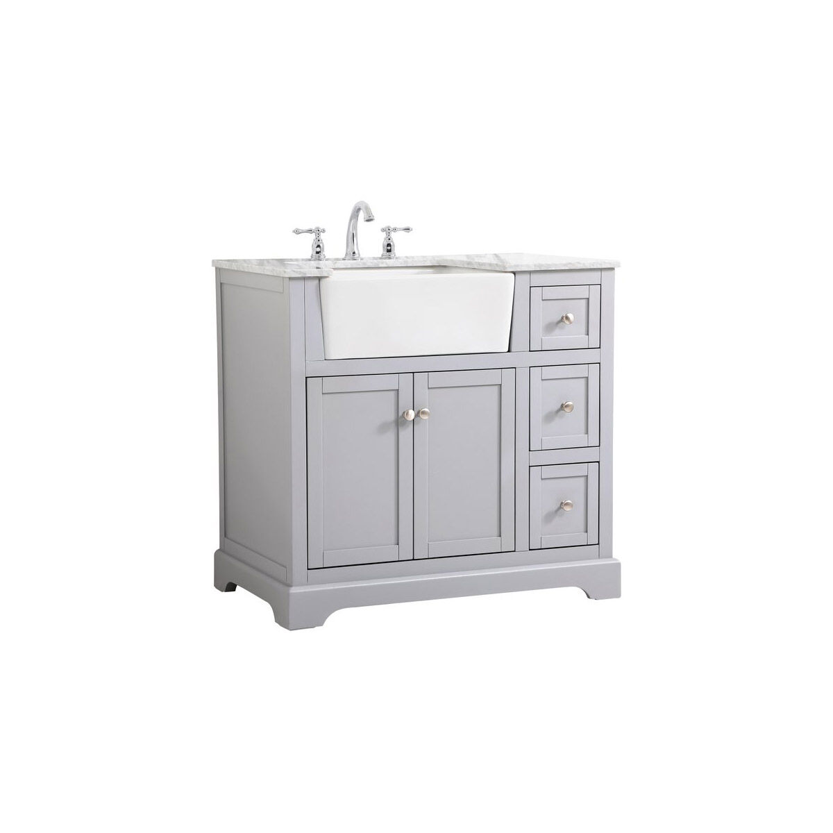 Franklin 36 X 22 X 35 inch Grey Bathroom Vanity Cabinet